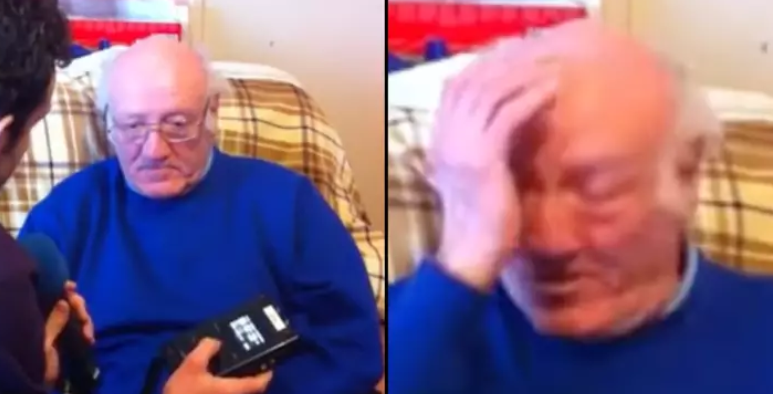 Mann bricht in Tränen aus, nachdem er die Voicemail von seiner Frau gehört hat, die seit 14 Jahren tot ist.